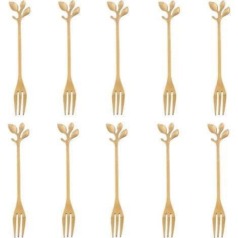 Cuillère À Café En Acier Inoxydable Forme Feuille - 10 Pièces - Pour Café Thé Glace Dessert Sucres - Ensemble De Cuillères À Dessert (1/5)