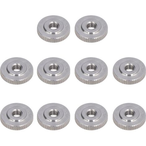 Écrous à oreilles moletés, acier inoxydable 304, tête plate moletée, trou traversant, écrou à serrage manuel, M6 (1/5)