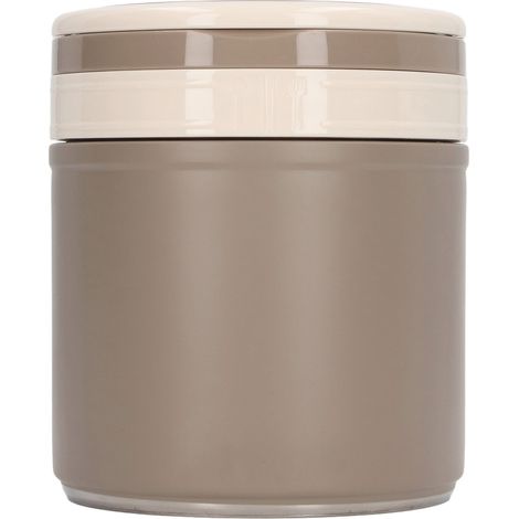 Isolierte japanische Thermoskanne aus Edelstahl 304, 1,2 l, rund, leer, fürs Büro, khakifarben (1/5)