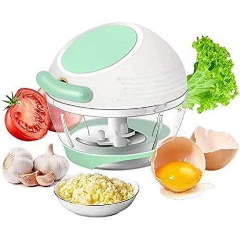Tritatutto manuale per aglio e cipolla da 180 ml, tagliaverdure portatile per tritare velocemente gli alimenti, aiuto in cucina - Crezuo