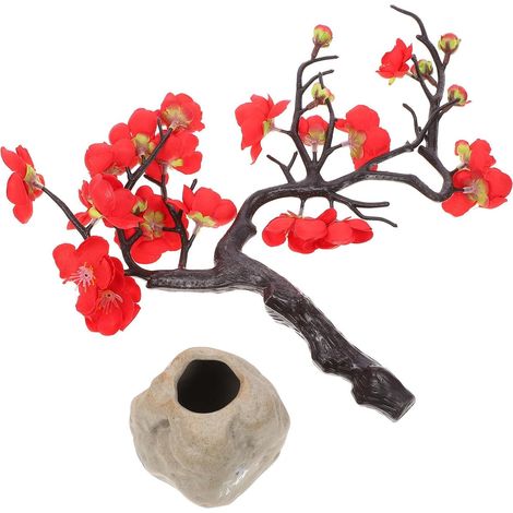 Fleurs Artificielles de Prunier en Pot en Résine Forme Créative, Décoration Chic pour Fête et Table, Style Élégant et Couleur Attrayante (1/5)