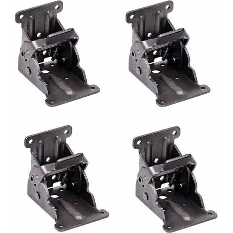 Bisagras autoblocantes, soporte plegable, herrajes para patas y soporte de esquina, para patas plegables, banco de trabajo plegable, (4 piezas) (1/4)