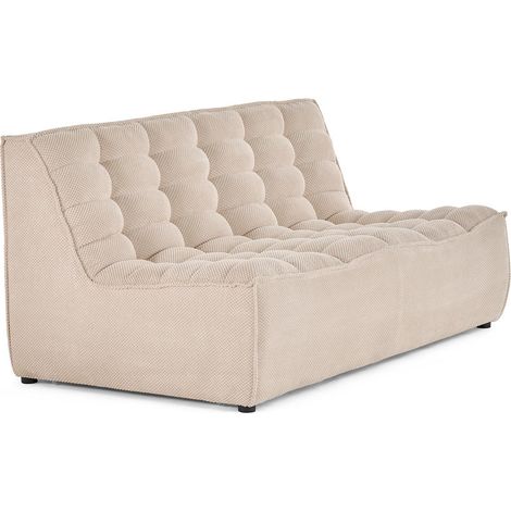 Ellie - canapé 2 places sans accoudoir en velours texturé - beige (1/5)