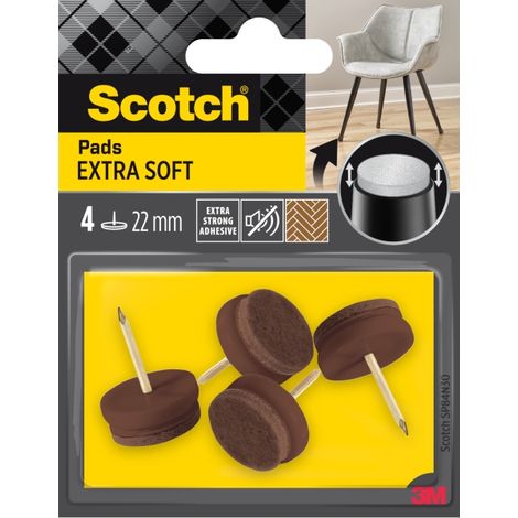 Las almohadillas con clavo de fieltro extrasuaves Scotch® son nuestras almohadillas marrones gruesas de lana suave diseñadas para proteger suelos de