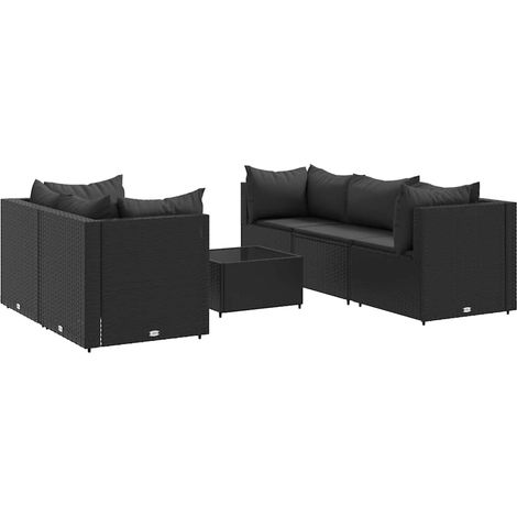 Maison Exclusive - Set Mobili da Giardino 6 pz con Cuscini in Polyrattan Nero