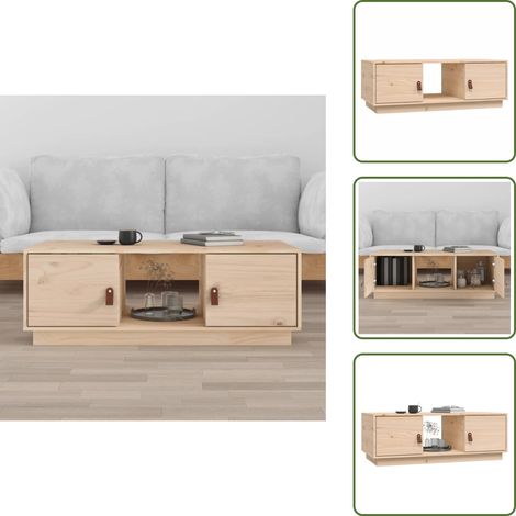 Table basse 100x50x35 cm Bois massif de pin - Table Basse - Meuble Salon - Table D'appoint - Table À Thé - Bois Massif (1/5)