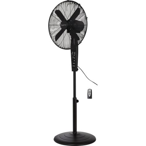 Sygonix Ventilateur sur pied 50 W (Ø x H) 440 mm x 1300 mm noir avec télécommande, oscillant, hauteur réglable, afficha (1/4)