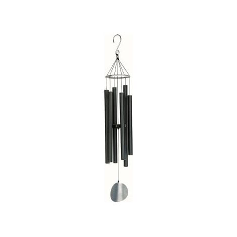 Carillon éolien suspendu en aluminium noir pour jardin et intérieur 165 cm AT65BK - PANGIVO