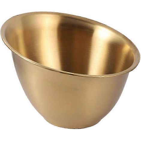 Bol mélangeur en métal, saladier, récipient alimentaire, couverts, plat de service rond, bols inclinés, ustensiles de service pour la cuisine domestique et les restaurants-16.5cm Gold