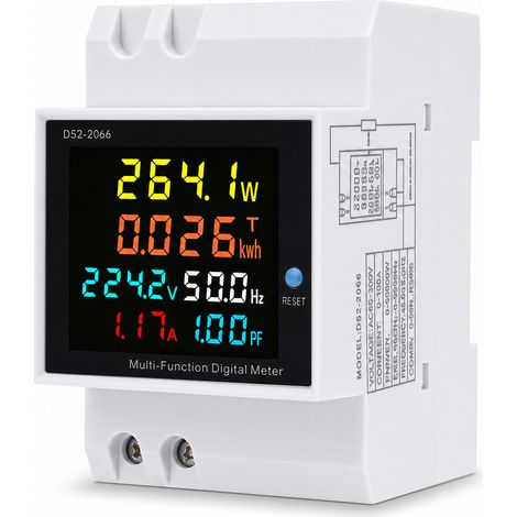 Compteur énergie numérique rail DIN monophasé 250 à 450 V 100 A (1/5)