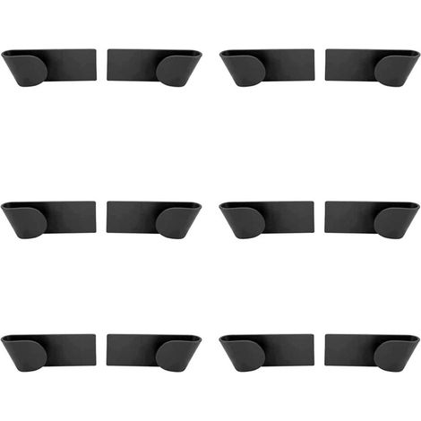 TuseRxln Support de couvercle – Fixation murale – Organisateur de couvercle de poêle autocollant – 6 paires – Blanc (1/5)