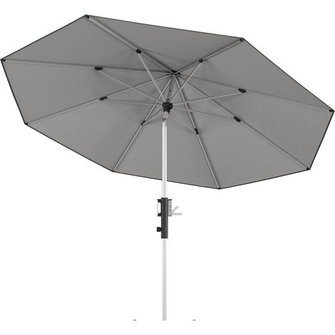 KNIRPS Phoenix 315 cm rund Balkonschirm 4 Farbvarianten Kurbelschirm Sonnenschirm 809 Light Grey (1/2)