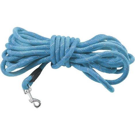 guinzaglio blu 1,2 x 300 cm: Guinzaglio tubolare in nylon blu modello Walk per cani