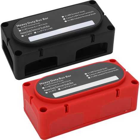 4-poliger 300A Stromverteilerblock, universelle Sammelschiene für 12-48V Batterie, Auto, Wohnmobil, Yacht, Boot, 2er-Set. (1/5)