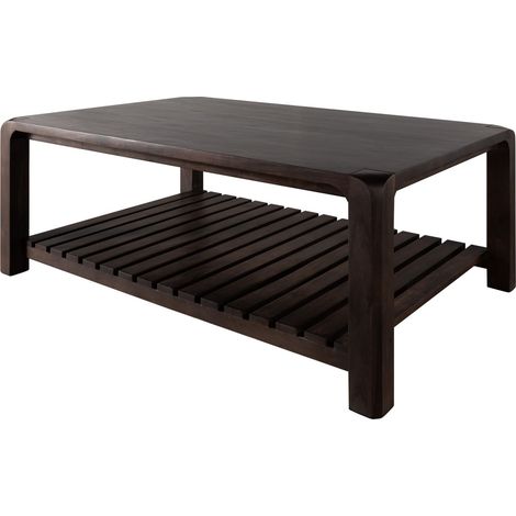Tavolino da Salotto Acacia marrone scuro Laccato 120x80x45 cm (BxTxH) montato BUENO 4001 (1/4)