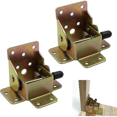 Support pliant autobloquant, ensemble de 2 pieds de table et de lit pliants verrouillables, support de table pliant verrouillable, convient aux pieds de table et aux bancs. (1/5)