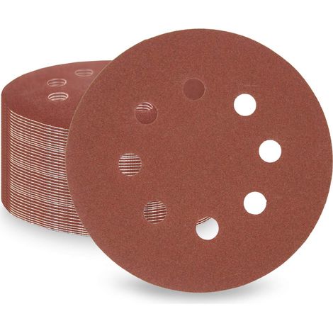 180 Körnung Schleifscheiben 100 Stück, 125mm Schnellwechselscheiben Klett-Schleifpapier für Elektroschleifer, Zuverlässige Haftung auf den Schleifgeräten (1/5)