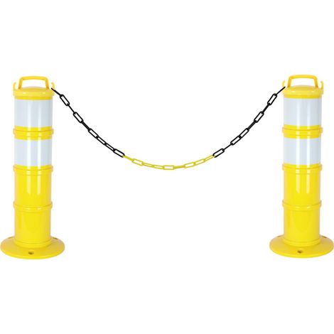 Kit de 2 balises modulables Jaune avec deux bandes rétroréfléchissantes - 1090194