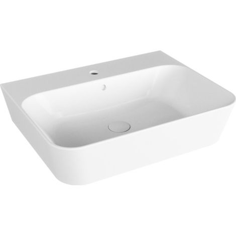 Lavabo Build sospeso/appoggio 65x50 cm in ceramica bianco lucido (1/4)