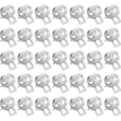 50pcs Collier A Ressort Type Bande Pour Tuyau 8mm Argent (1/5)