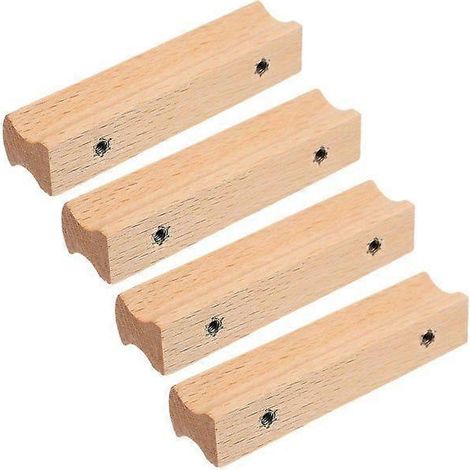Poignées de porte en bois de qualité supérieure - Lot de 4, 10 cm, installation facile, polyvalentes pour la cuisine, la penderie et plus encore (1/3)