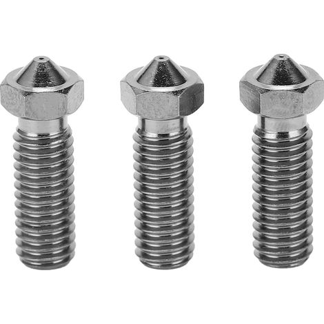 Lot de 3 buses volcaniques en acier trempé pour imprimante 3D, tête d'extrusion haute température, 1,75mm M6 0,8mm (1/5)