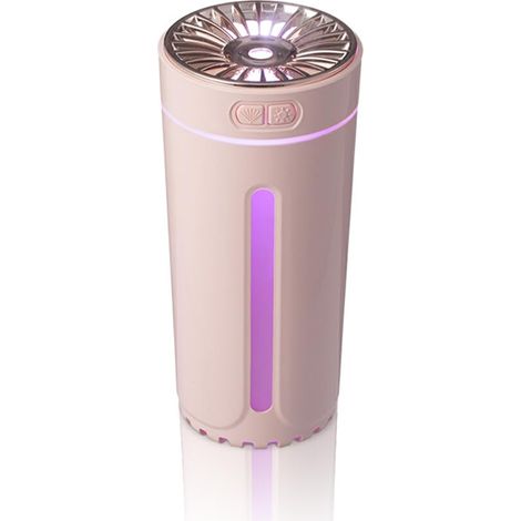 Humidificateur d'Air USB 300 ML avec Lumière et Brume Réglables, Diffuseur de Bureau Portable pour Chambre Voiture, Rose (1/4)