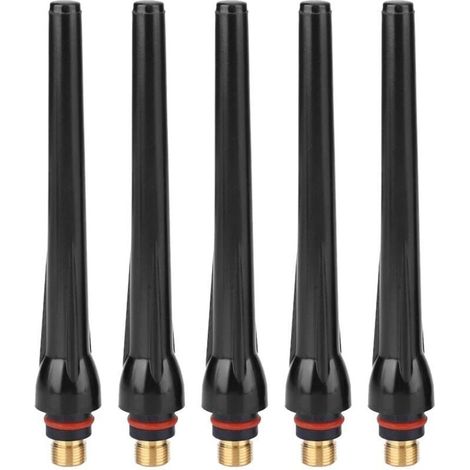 Máquina de soldadura TIG, 0,9 x 0,5 cm, 5 piezas, tapa trasera larga, antorcha de soldadura, cuchilla de soldadura TIG, tapa trasera para suministros de soldadura SR17/SR18/SR26 (5 piezas) (1/4)