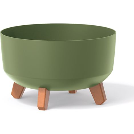 Grüner Erdtopf, ohne Tank, GRACIA Kollektion, 23,5 x 23,5 x 15,5 cm, Fassungsvermögen 3,8 L.