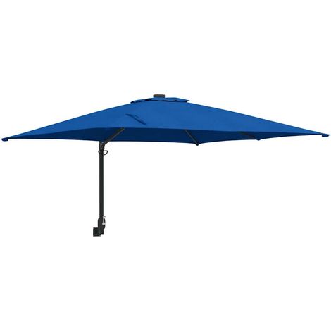 Moderno ombrellone da giardino basculante 248,5 x 247,5 x 160 cm funzionale e resistente in poliestere azzurro 020058641