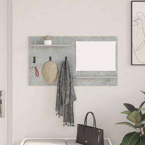 Wandmontierter nachttisch mit Regal Beton Grau 90 x 10 x 50 cm