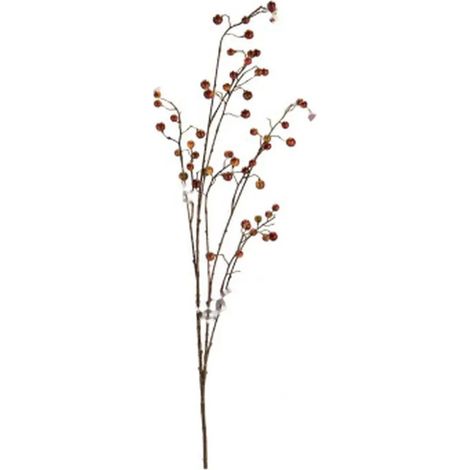 Ramo decorativo Halyn con 62 bacche arancio H120 cm