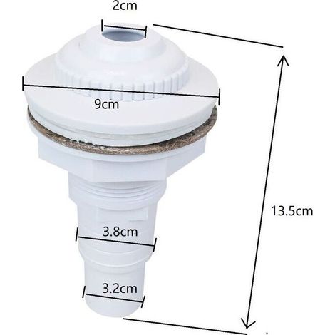Buse de refoulement pour Piscine Hors Sol avec connecteur pour Tuyau 32 et 38 mm - Blanc (1/5)