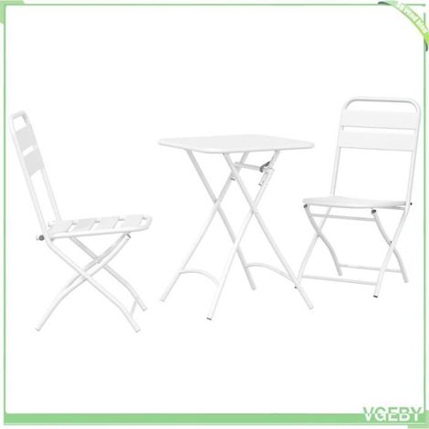 Ensemble bistrot 3 pcs - FAFEICY - 42002950 - Blanc - Acier - Pliant (1/5)