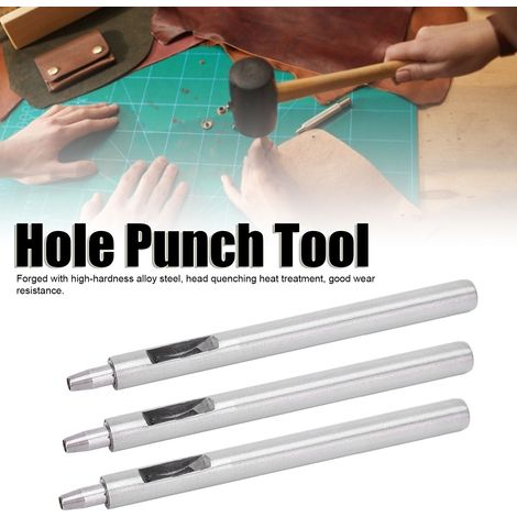 3 emporte-pièces de 2 à 5,5 mm, emporte-pièces ronds à bout droit, emporte-pièces tout acier, outil de bricolage pour le travail du cuir, 3,5 mm (1/4)