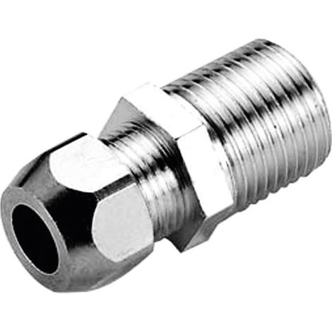 RACCORDO DIRITTO MASCHIO A TENUTA PTFE PER TUBO RAME CROMATO SERIE 6900 1/2x3/8 ø10 PETTINAROLI