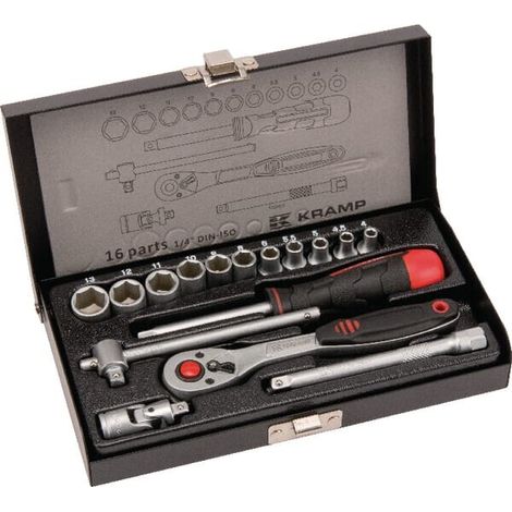 Serie di bussole 1/4" 16 pezzi UNIVERSALE 1804922016KR