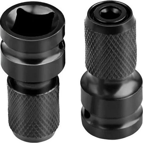 Adaptateur Douille à Choc - 1/2" Carré vers 1/4" Hexagonal - Pour Clés à Choc Électriques et Pneumatiques - 2 Pièces (1/5)