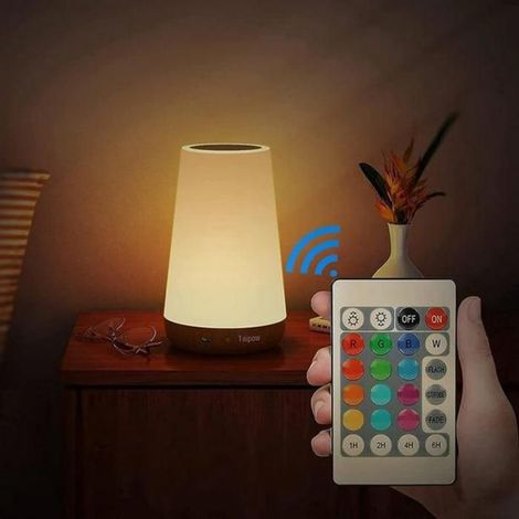 Veilleuse Led - Lampe De Chevet Rechargeable 360° - Avec Télécommande Et Réglage Tactile De La Luminosité - Pour Chambre Enfants Ou Adultes - 1 Pièce (1/5)