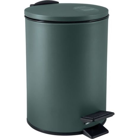 Papelera con Pedal de Acero 3L ADELAR Verde Oscuro Mate Spirella