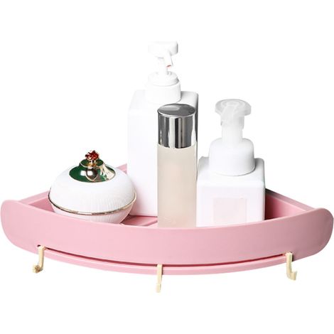 Bathroom Shelf Organizer Snap Up Shelf Corner Shelf Punch-Free Bathroom Plastic Wall Corner Mount Storage Holder Rack Triangular Shower Storage Rack (1/5)