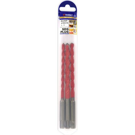 Tivoly • Lot de 3 Forets ALLCUT Ø 6-8-10 -L160mm -Plaquette affûtage spécial -SDS+ (1/2)