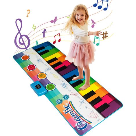 Éveil Musical et Coordination des Enfants Tapis de Danse Piano au Sol Rembourré avec 8 Instruments et Base Antidérapante (1/5)