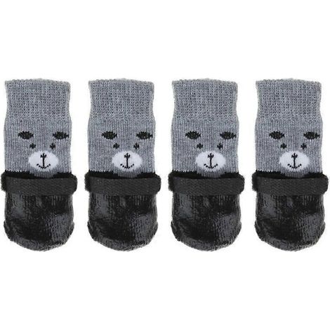 Chaussettes chien extérieur imperméables antidérapantes, chaussures chien waterproof noir taille L, chaussettes de protection pattes chien, chaussons chien non glissants pour promenade.