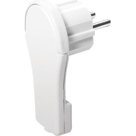 Enchufe plano angular LogiLink CEE7/7 de 90°, blanco, para autoensamblaje. (1/5)