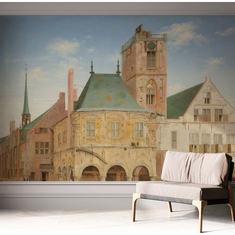 Papier peint autocollant adhésif avec imprimé installation simple qualité excellente sans désordre Hôtel de ville historique 312x219 cm (1/5)