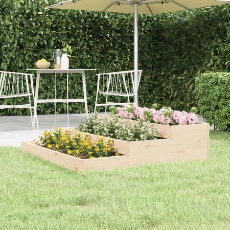 Jardinera de madera maciza de pino 107x107x27 cm (1/5)