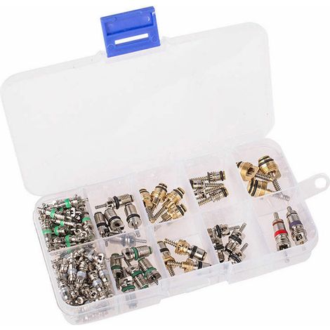 Kit de 102 pièces pour obus de valve de climatisation automobile R134a/R12 et outil de retrait 1/4'' 5/16'' (1/5)