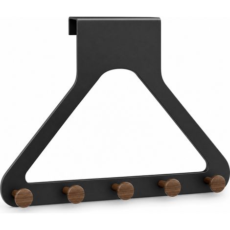 Verstärkter selbstklebender Türhaken für den Eingangsbereich Schwarz Holz (1/5)