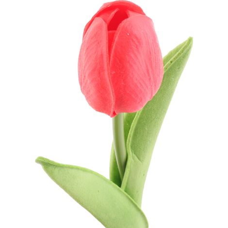 Mini tulipanes artificiales de plástico PU, color rojo, ramo decorativo para bodas, hogar, hoteles, fiestas y eventos. (1/4)